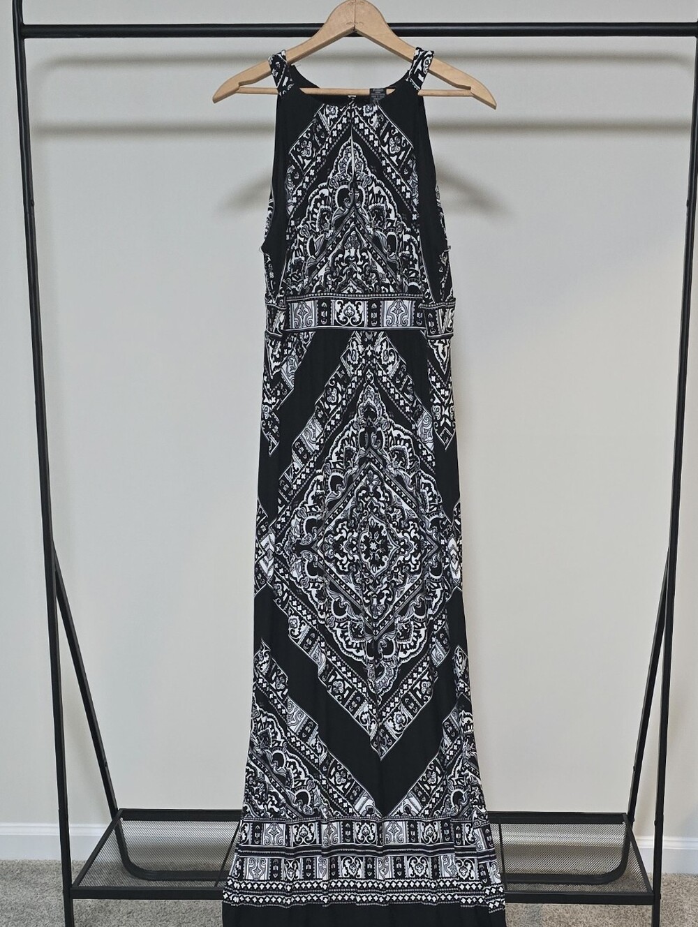 Grace Elements Black and White Paisley Maxi Dress
